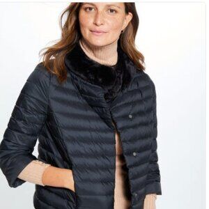 J.McLaughlin Juniper Down Puffer Jacket With Faux Fur Trim NWOT Size SMALL